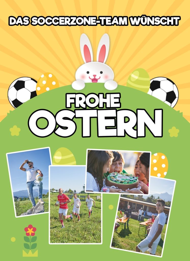 Flyer für die Soccerzone Villach zu Ostern. Grafikdesign von nextlevelmedia.at